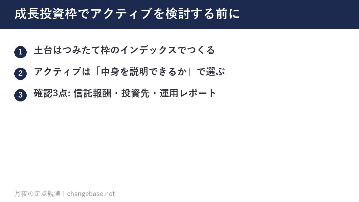 成長投資枠でアクティブを検討する前に